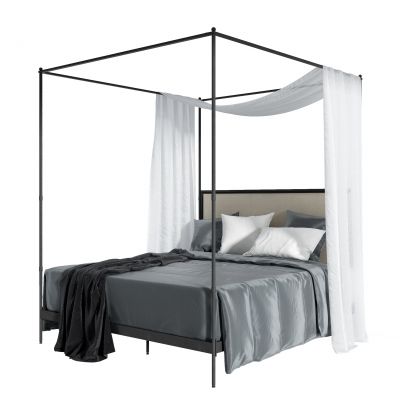 新中式木架子双人床