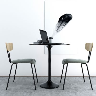 现代餐椅，小圆桌