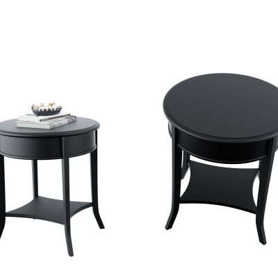 美式圆形实木圆几