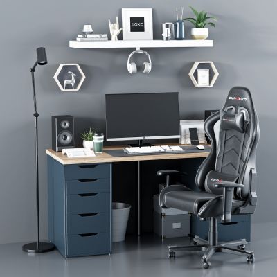 现代 电脑桌椅组合