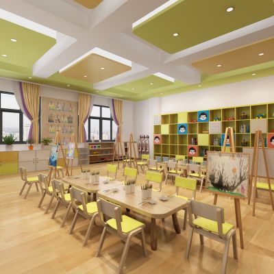 现代幼儿园美工室烘焙室