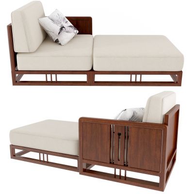 新中式实木贵妃椅，贵妃榻