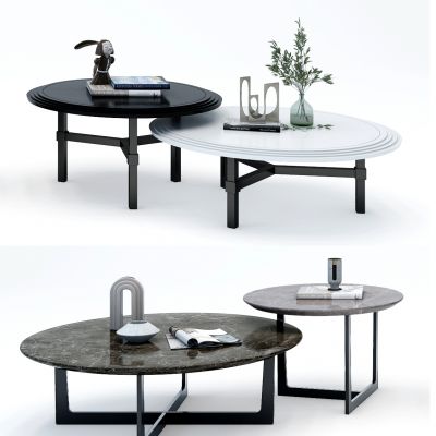现代圆形茶几组合