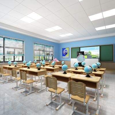 现代小学学校教室