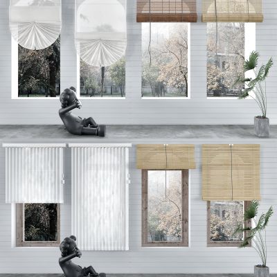 现代百叶窗帘组合