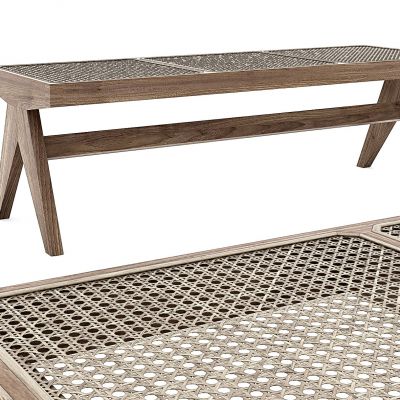 北欧藤编编织，长条凳换鞋凳