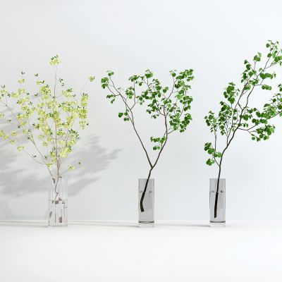 现代玻璃花瓶_花卉_绿植