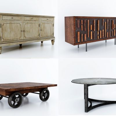 美式茶几 边柜 电视柜 组合