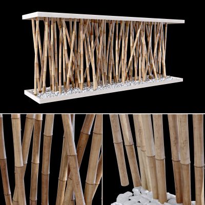 现代竹子竹竿，栅栏，隔断墙