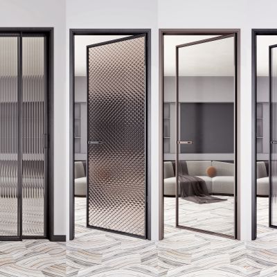 现代玻璃门组合