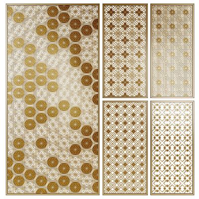 东南亚金属，花格，屏风隔断组合