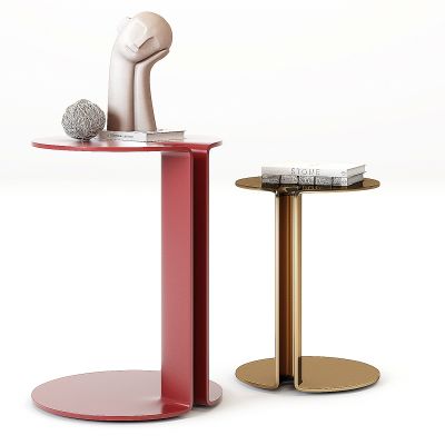 现代轻奢圆形边几