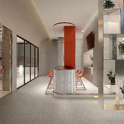 现代办公室茶水间，水吧台