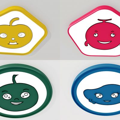 现代儿童房吸顶灯，3D模型