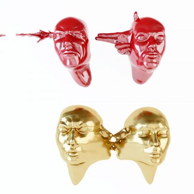 现代人脸雕塑摆件 ,装饰摆件,