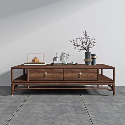 新中式茶几,花瓶,摆件