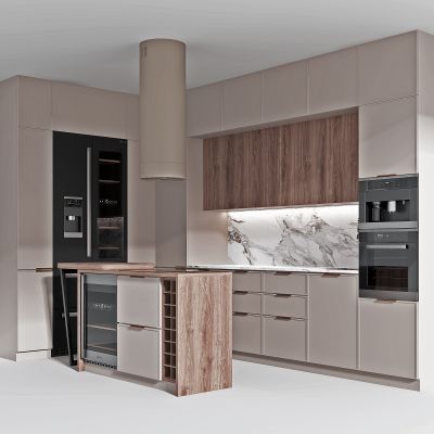 现代简约厨房 中岛台