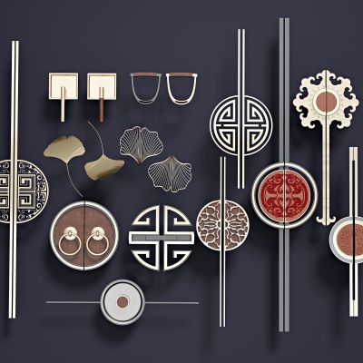 新中式，五金件，门把手