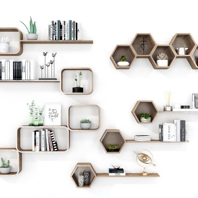 现代墙饰书架层板摆件