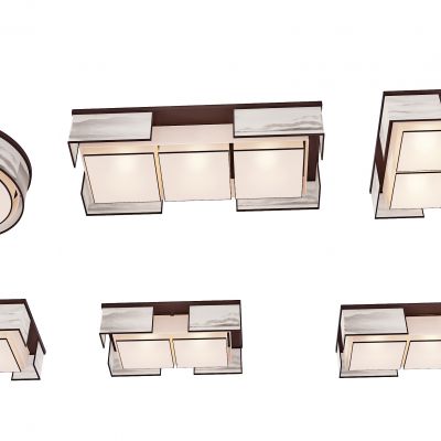 新中式山水画吸顶灯