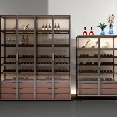 现代玻璃酒柜
