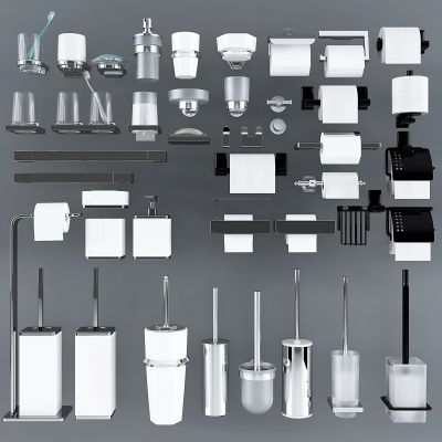 现代纸巾盒,马桶刷,五金件组合卫浴用品