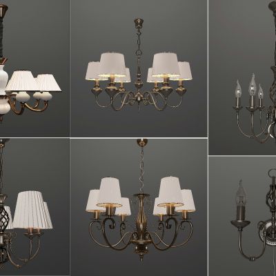 欧式金属铁艺吊灯壁灯组合