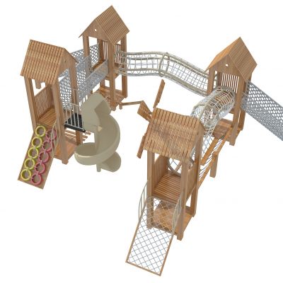 木滑梯，儿童滑梯，儿童乐园