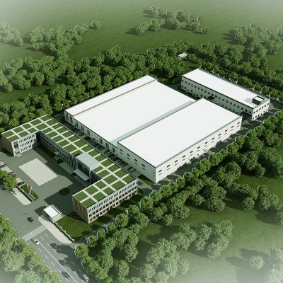 现代工厂厂房办公楼厂房鸟瞰