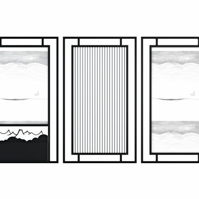 新中式屏风，花格，隔断