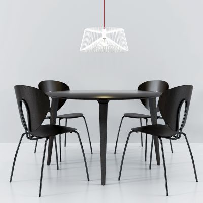 现代休闲圆形餐桌椅组合