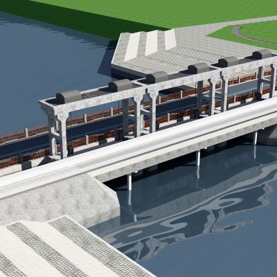 现代水坝 水库，水闸