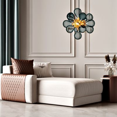 现代轻奢贵妃椅边几组合