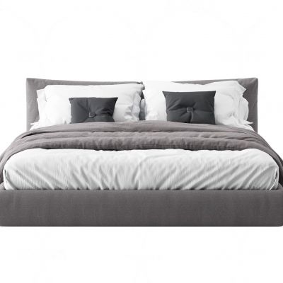 现代布艺双人床