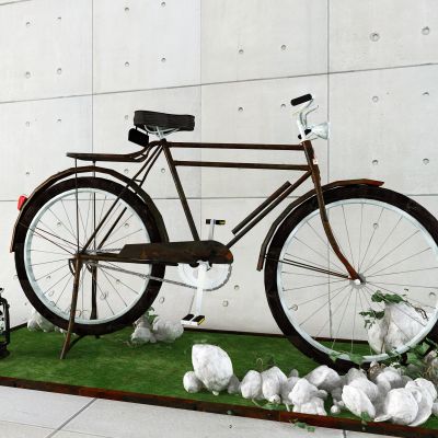 工业风老旧凤凰自行车 马