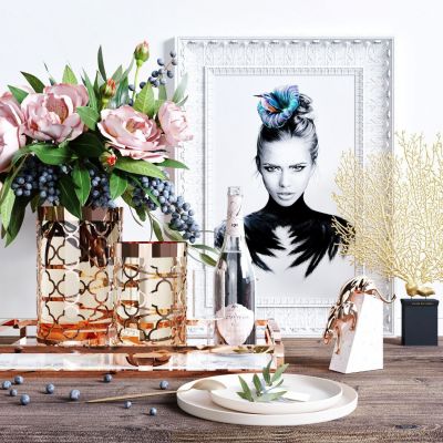 欧式金属玫瑰花花瓶