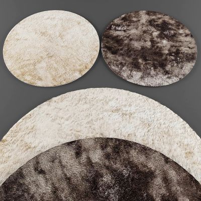 现代圆形绒毛地毯