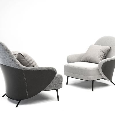 现代布艺单人沙发，