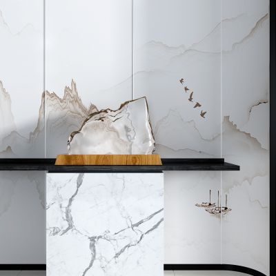 新中式山脉雕塑 摆件 摆台