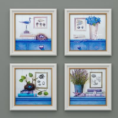 地中海花瓶书籍装饰画