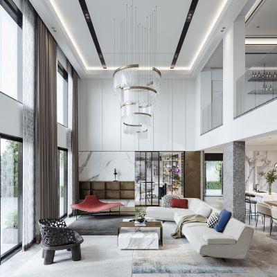 现代别墅客餐厅