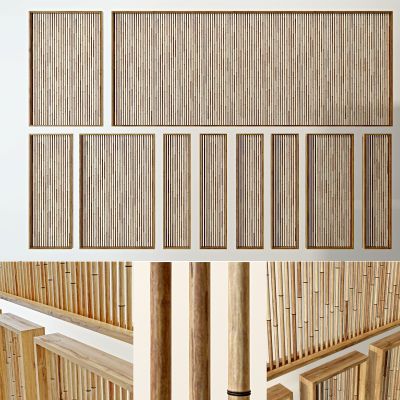 现代竹子，竹竿，屏风装饰 隔断装饰墙