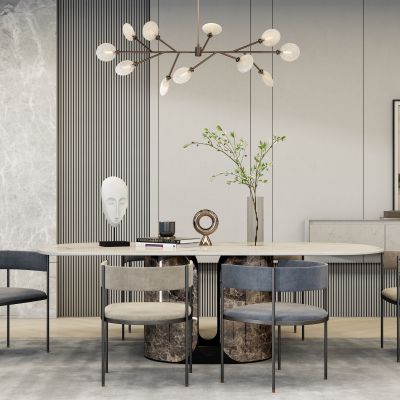 现代大理石餐桌椅