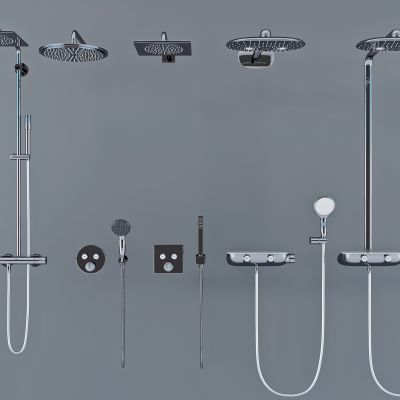 现代淋浴 花洒 浴霸3D模型