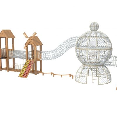 木滑梯，儿童滑梯，儿童乐园