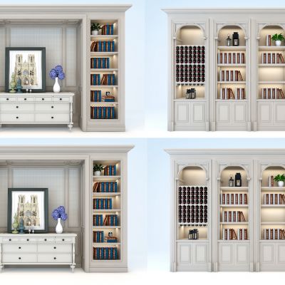 法式电视柜书柜