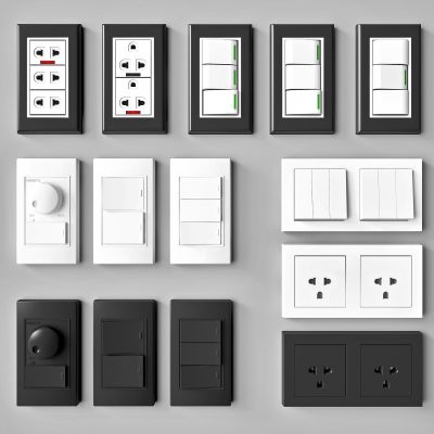 现代开关插座组合_开关面板组合