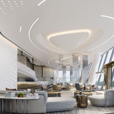 现代异形售楼处大堂