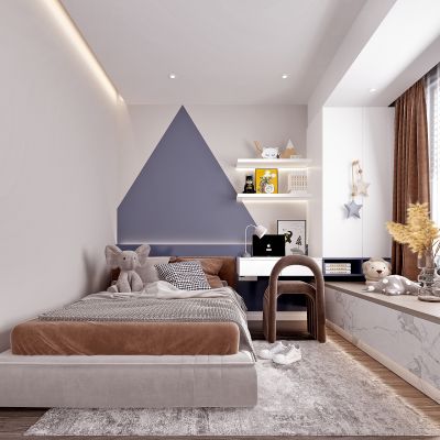 现代儿童房 女孩房