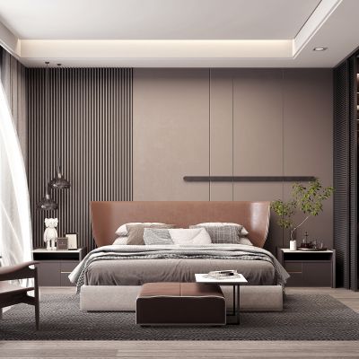 现代高级灰卧室